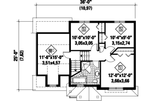 Floor Plan - Upper Floor for Traditional House Plan #25-4337 - 3 bed, 1 bath