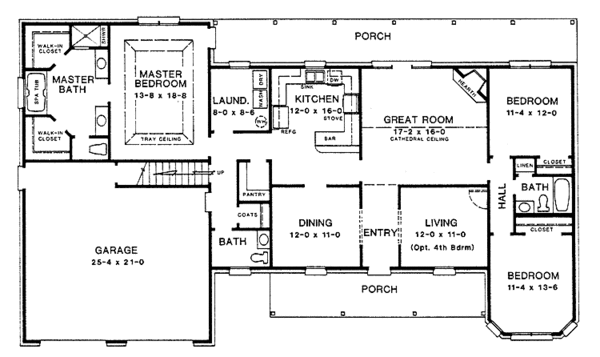 House Design - Country Floor Plan - Main Floor Plan #10-275