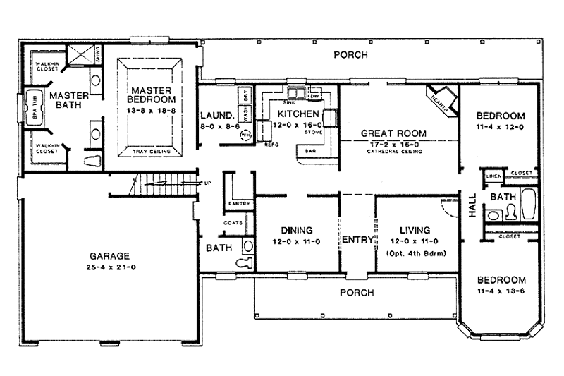 House Plan Design - Floor Plan - Main Floor for Country House Plan #10-275 - 3 bed, 2.5 bath