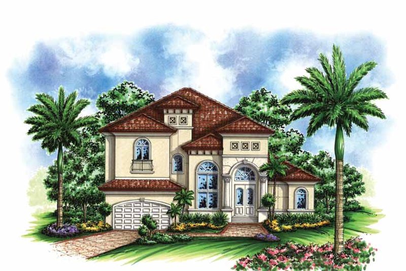 Home Plan - Exterior - Front Elevation 3 for Mediterranean House Plan #1017-127 - 4 bed, 3.5 bath