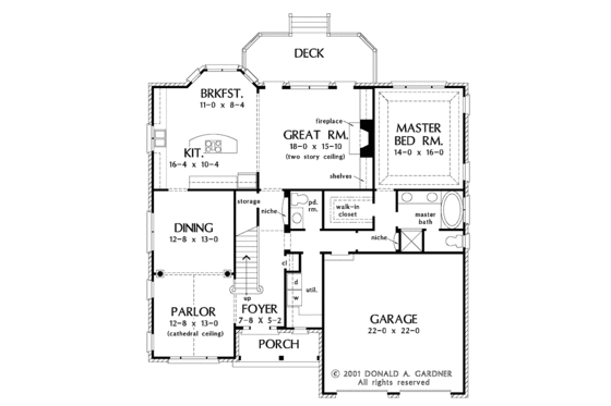 Floor Plan - Main Floor for Traditional House Plan #929-612 - 4 bed, 3.5 bath