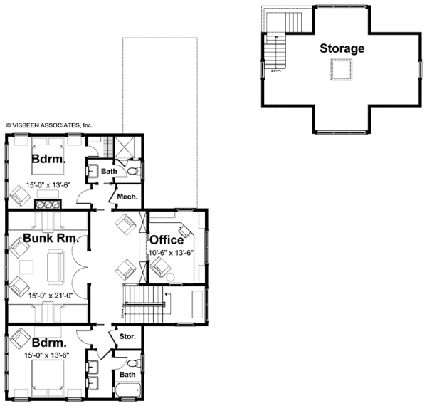 Architectural House Design - Craftsman Floor Plan - Upper Floor Plan #928-64