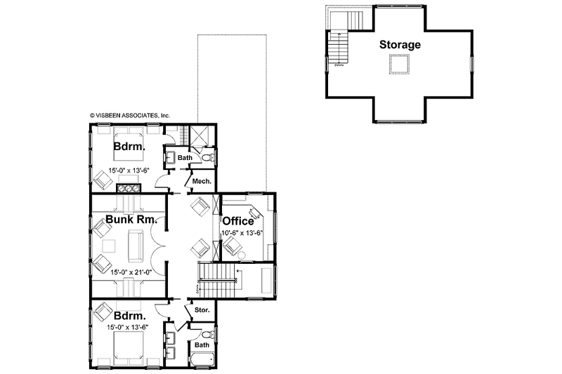Architectural House Design - Floor Plan - Upper Floor for Craftsman House Plan #928-64 - 3 bed, 3.5 bath