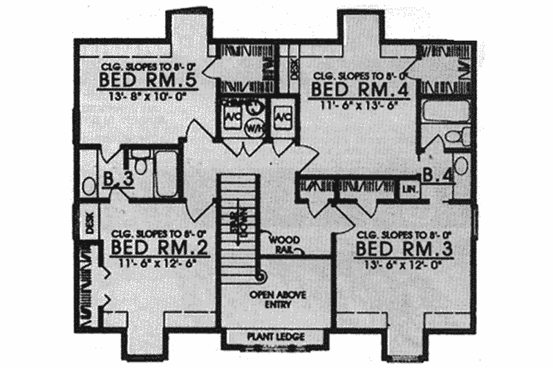 House Plan Design - Floor Plan - Upper Floor for Traditional House Plan #40-151 - 4 bed, 3.5 bath