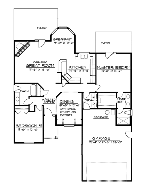 House Design - Traditional Floor Plan - Main Floor Plan #997-10