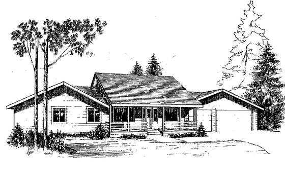 Exterior - Front Elevation 3 for Log House Plan #60-950 - 3 bed, 2.5 bath