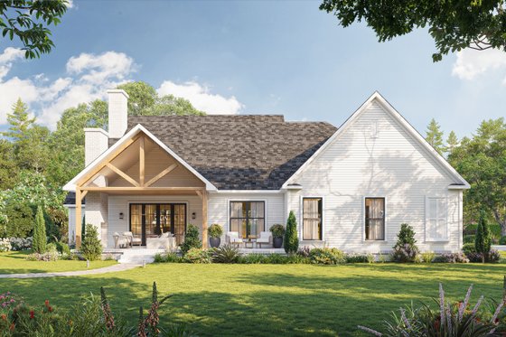 Exterior - Rear Elevation for Farmhouse House Plan #1117-45 - 4 bed, 3 bath
