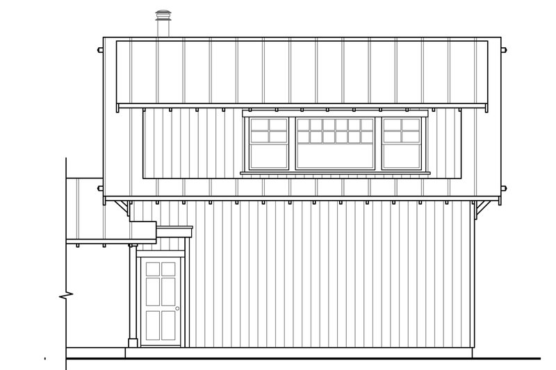 Architectural House Design - Exterior - Rear Elevation for Country House Plan #124-1098, 1 bath