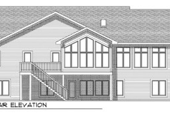 Exterior - Rear Elevation for European House Plan #70-791 - 5 bed, 4.5 bath