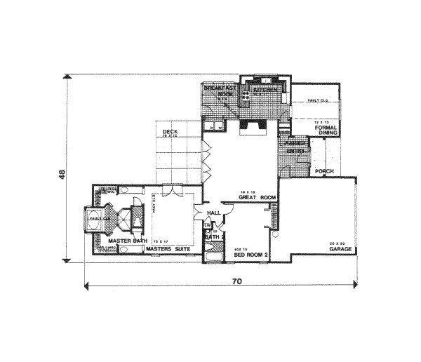 House Blueprint - Country Floor Plan - Main Floor Plan #30-151