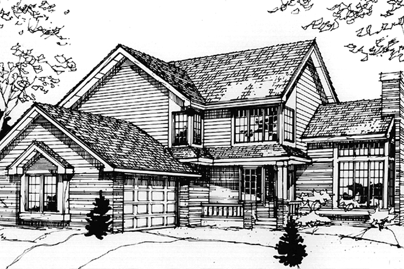 Architectural House Design - Country Exterior - Front Elevation Plan #320-1143