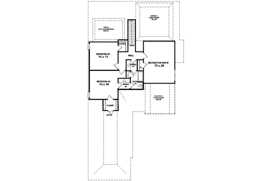 Floor Plan - Upper Floor for Traditional House Plan #81-577 - 4 bed, 3 bath
