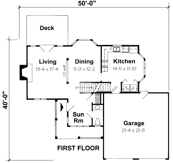 Floor Plan - Main Floor for Traditional House Plan #312-454 - 3 bed, 2.5 bath