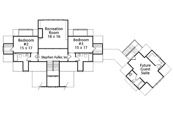 Floor Plan - Upper Floor for Country House Plan #429-381 - 3 bed, 3.5 bath