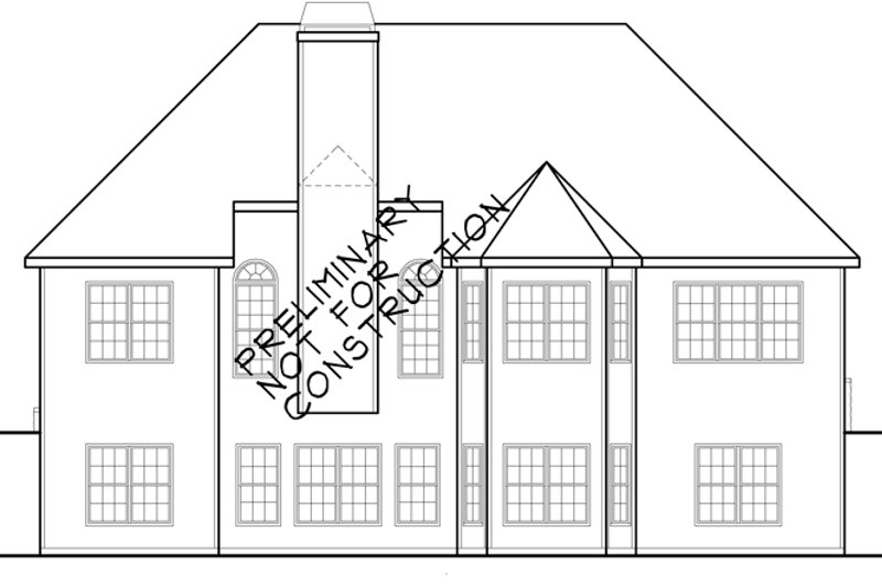 House Blueprint - Exterior - Rear Elevation for Country House Plan #927-933 - 3 bed, 2 bath