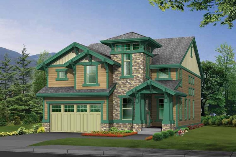 Architectural House Design - Craftsman Exterior - Front Elevation Plan #132-329