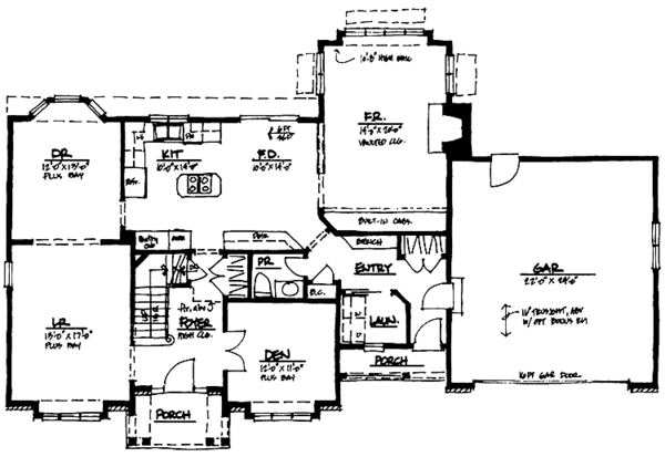 Home Plan - Colonial Floor Plan - Main Floor Plan #328-165
