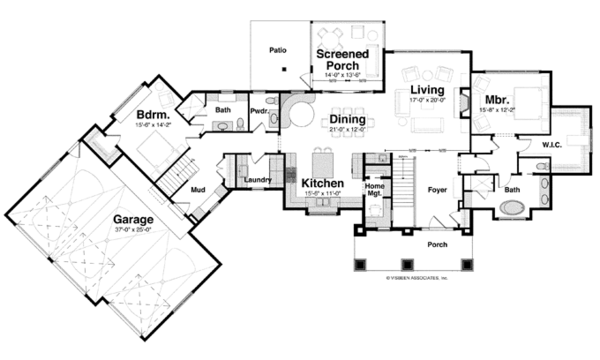 Craftsman Floor Plan - Main Floor Plan #928-253