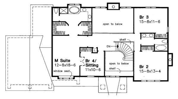 Architectural House Design - Prairie Floor Plan - Upper Floor Plan #320-1075