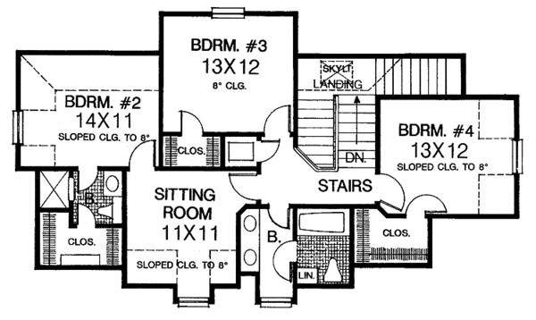 Dream House Plan - Country Floor Plan - Upper Floor Plan #310-1053