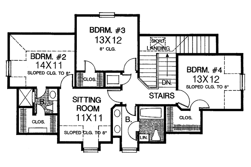 Dream House Plan - Floor Plan - Upper Floor for Country House Plan #310-1053 - 4 bed, 3.5 bath