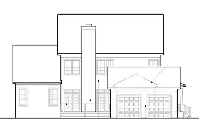 Home Plan - Exterior - Rear Elevation for Colonial House Plan #1053-56 - 4 bed, 4.5 bath