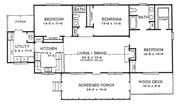 Architectural House Design - Country Floor Plan - Main Floor Plan #10-287