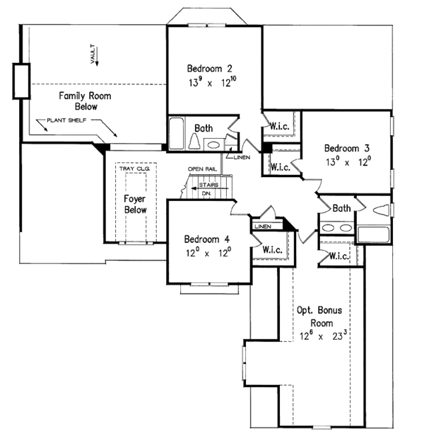 House Plan Design - European Floor Plan - Upper Floor Plan #927-190
