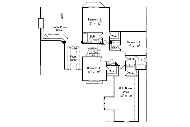 Dream House Plan - Floor Plan - Upper Floor for European House Plan #927-190 - 4 bed, 3.5 bath