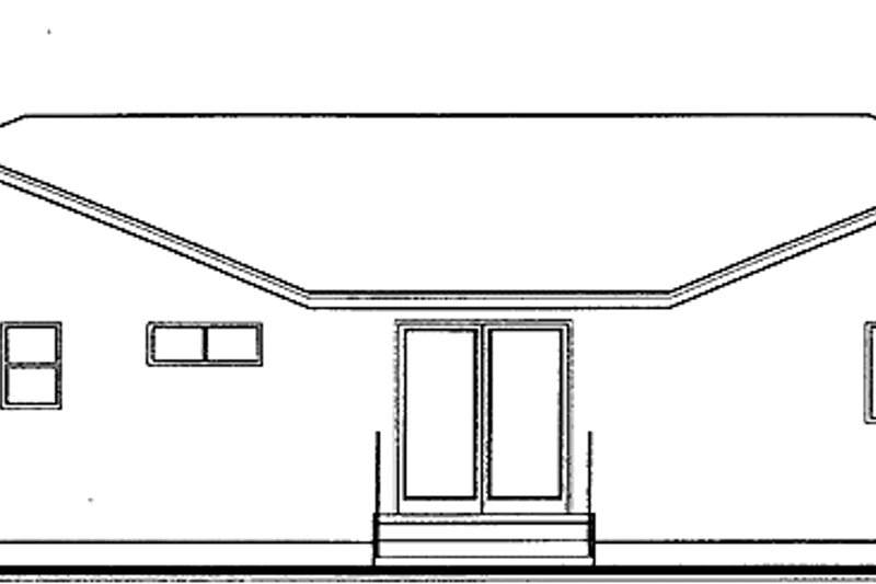 House Blueprint - Exterior - Rear Elevation for Ranch House Plan #308-295 - 3 bed, 2 bath