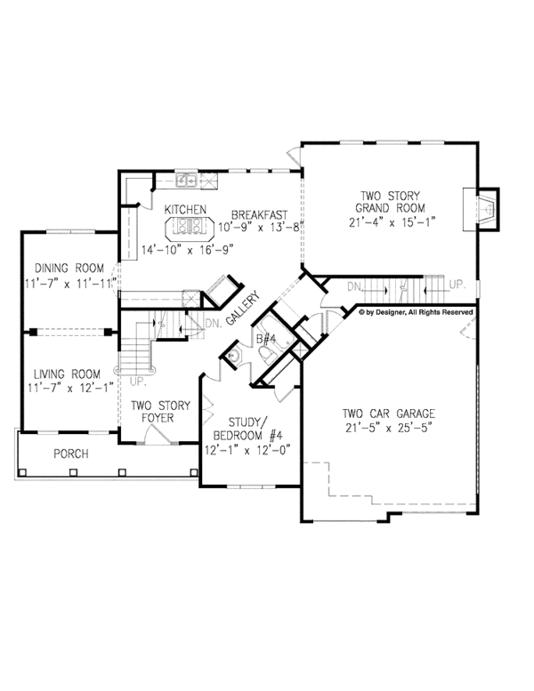 House Plan Design - Traditional Floor Plan - Main Floor Plan #54-353