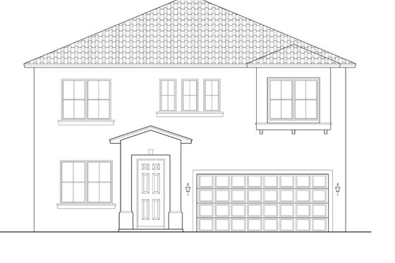 Exterior - Front Elevation 4 for Mediterranean House Plan #1058-63 - 5 bed, 3 bath