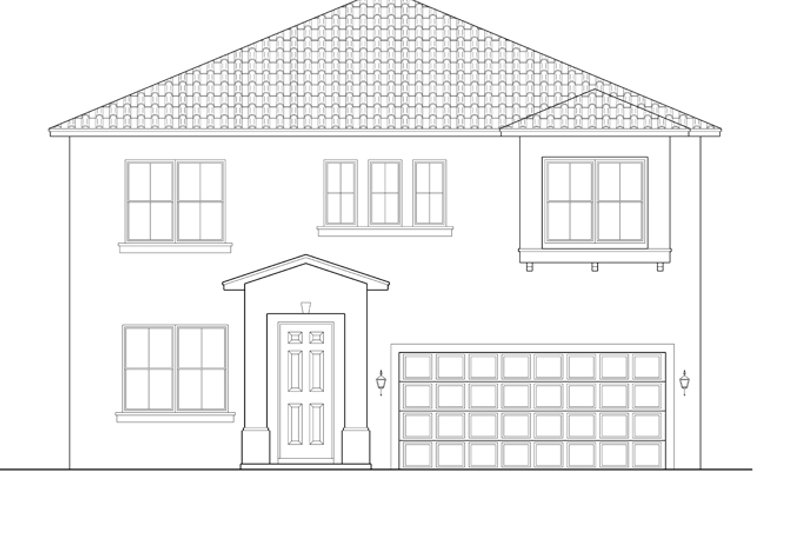 Home Plan - Exterior - Front Elevation 4 for Mediterranean House Plan #1058-63 - 5 bed, 3 bath