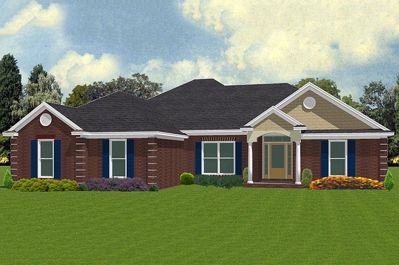 Ranch Style House Plan - 4 Beds 2.5 Baths 1846 Sq/Ft Plan #63-169