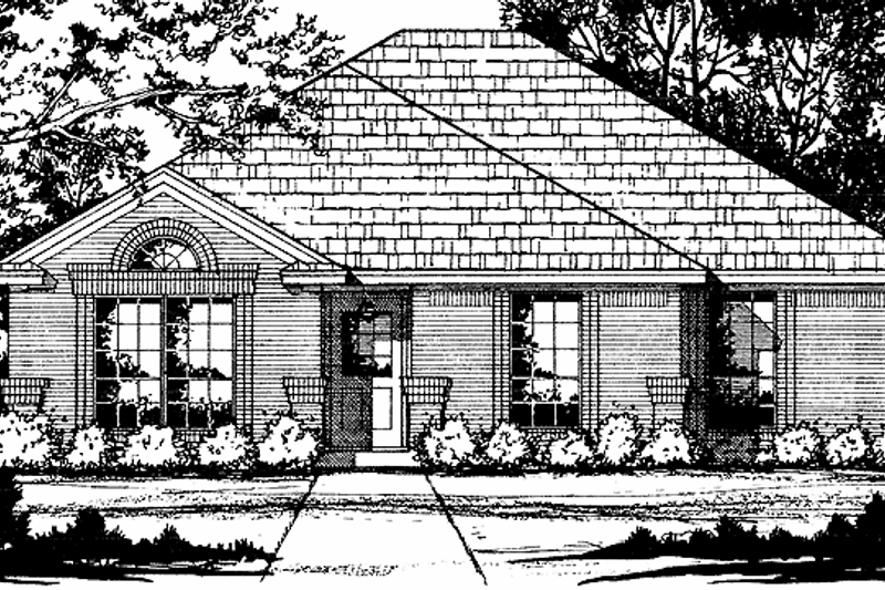 House Blueprint - Traditional Exterior - Front Elevation Plan #40-466