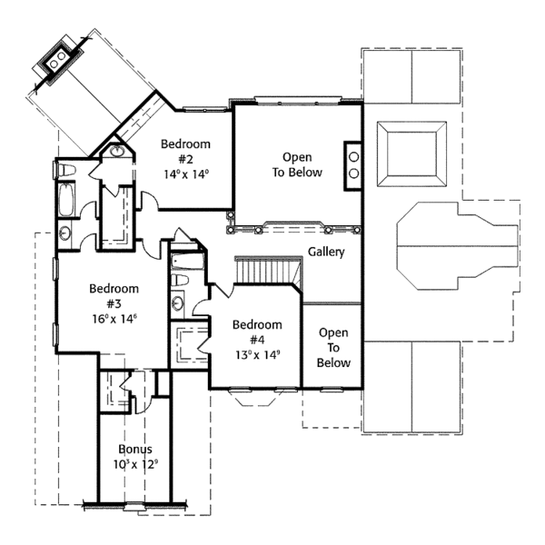 House Blueprint - Colonial Floor Plan - Upper Floor Plan #429-312