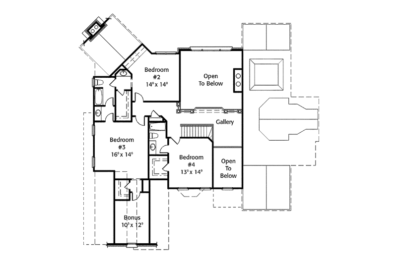 Dream House Plan - Floor Plan - Upper Floor for Colonial House Plan #429-312 - 4 bed, 3.5 bath