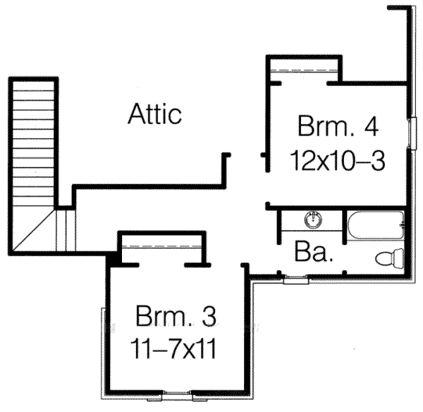 House Blueprint - European Floor Plan - Upper Floor Plan #15-280