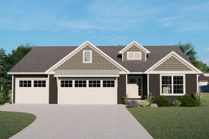 Ranch Exterior - Front Elevation Plan #1064-177