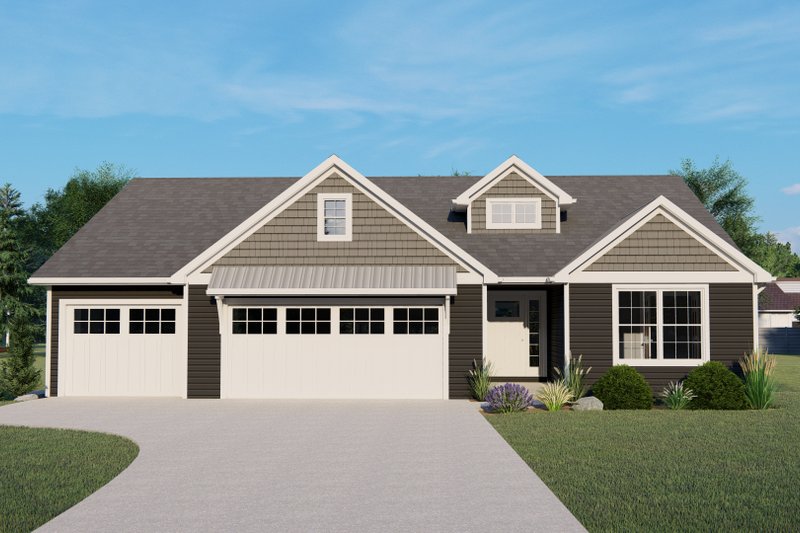 Dream House Plan - Ranch Exterior - Front Elevation Plan #1064-177