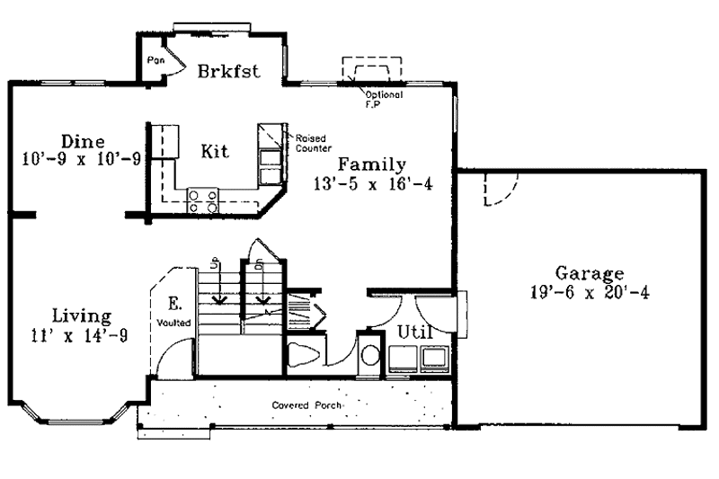Home Plan - Floor Plan - Main Floor for Country House Plan #300-135 - 4 bed, 2.5 bath