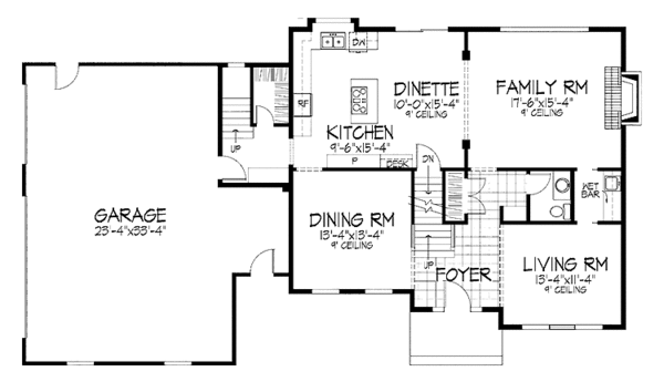 Architectural House Design - Traditional Floor Plan - Main Floor Plan #51-770