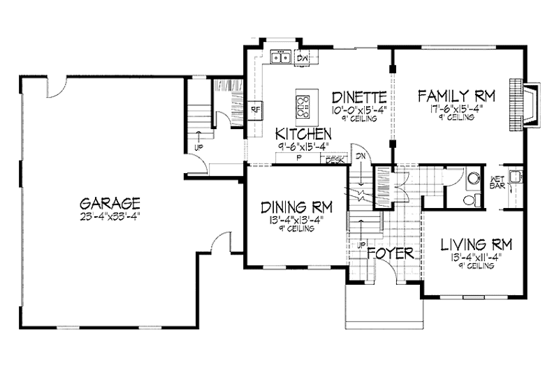 Home Plan - Floor Plan - Main Floor for Traditional House Plan #51-770 - 3 bed, 2.5 bath