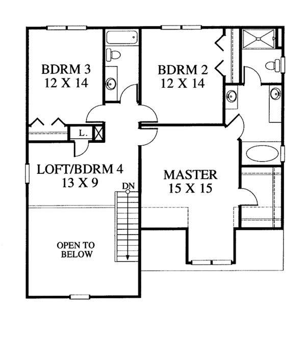Architectural House Design - Traditional Floor Plan - Upper Floor Plan #1053-30