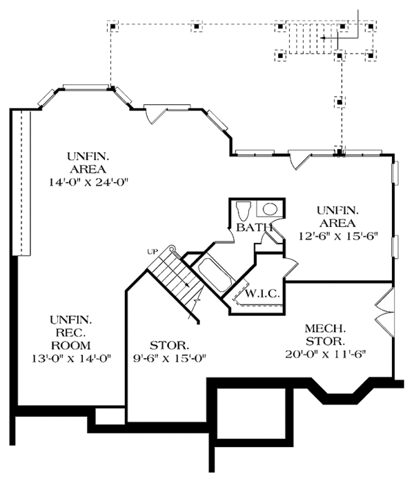 House Blueprint - Traditional Floor Plan - Lower Floor Plan #453-261