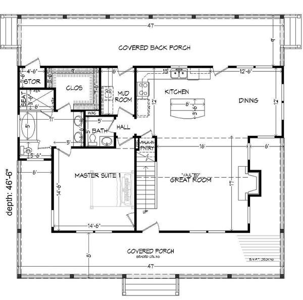 Dream House Plan - Country Floor Plan - Main Floor Plan #932-13