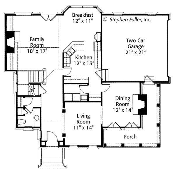 Architectural House Design - Country Floor Plan - Main Floor Plan #429-423