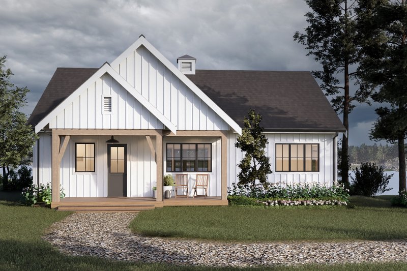 Bungalow Style House Plan - 3 Beds 2 Baths 1378 Sq/Ft Plan #1114-4