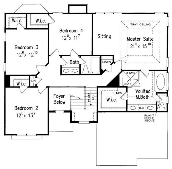 House Design - Traditional Floor Plan - Upper Floor Plan #927-652