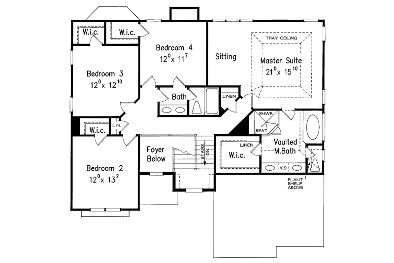 Home Plan - Floor Plan - Upper Floor for Traditional House Plan #927-652 - 5 bed, 3 bath